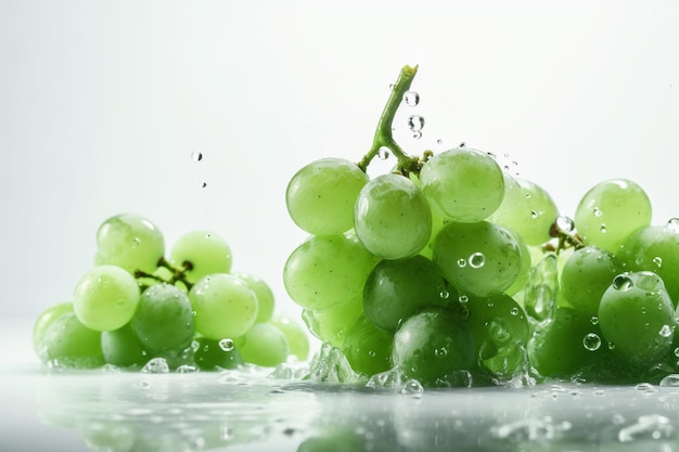 Grapes in a glass with water droplets