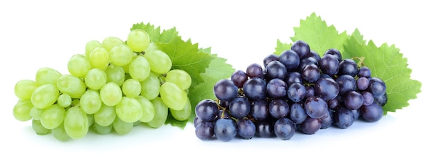 Grapes green blue fruits fruit isolated on white