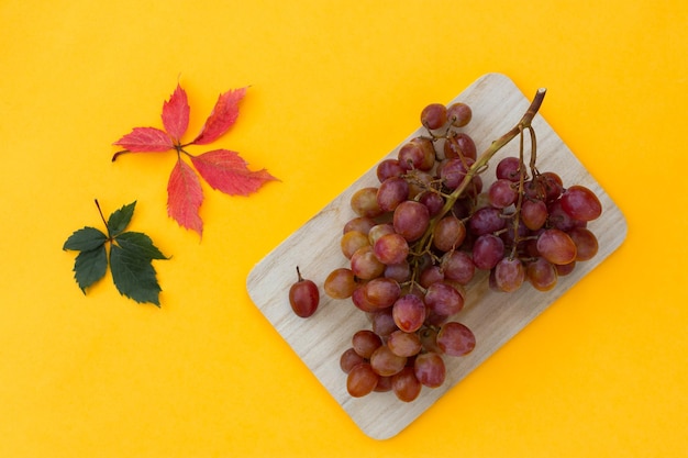 Grapes orange background