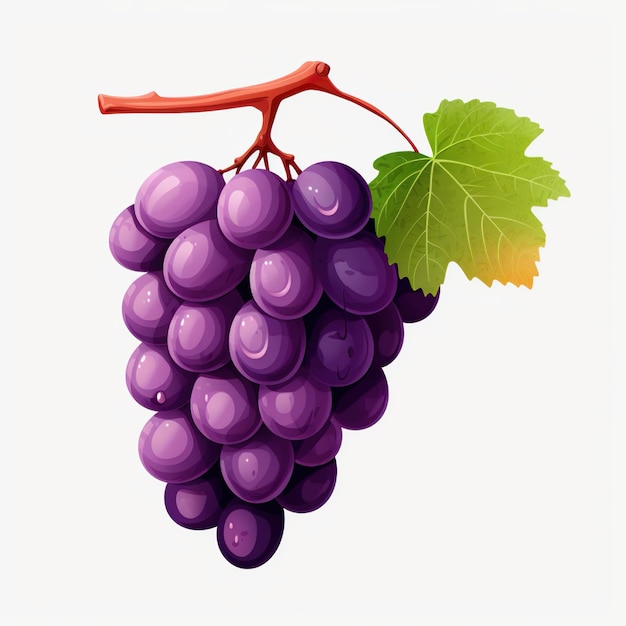 grapes png in illustration style