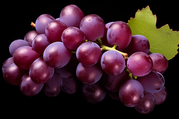 Grapes realistic composition with red rose and white grapes isolated
