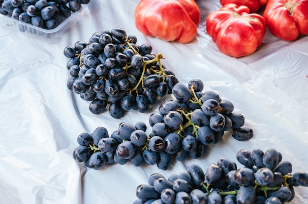 Grapes and tomatoes at a local flea market