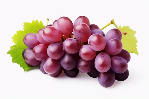 Grapes on white Background Generative Ai