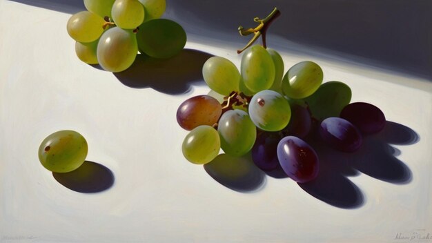 grapes on white background