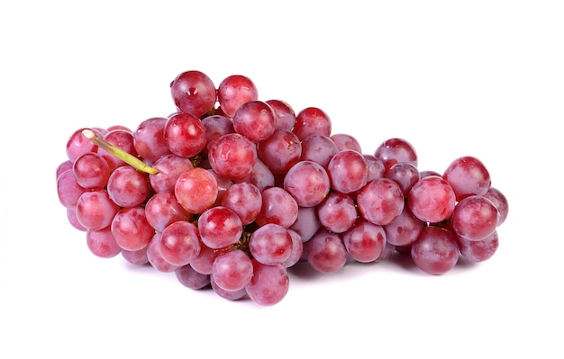 Grapes on over white background