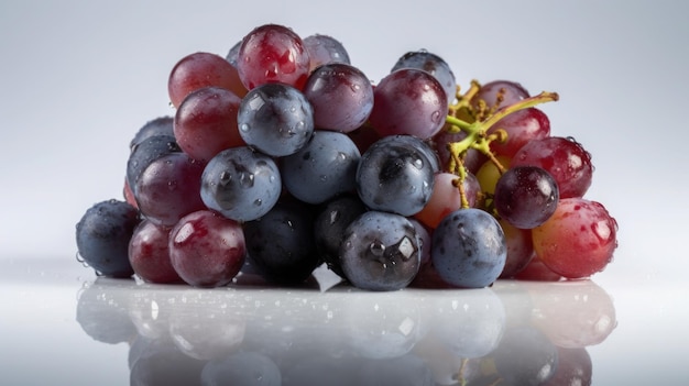 Grapes on a white table