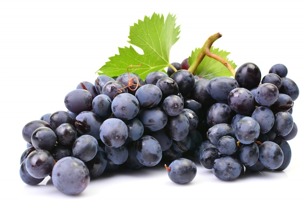 Grapes on a white 