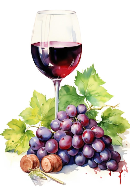 Grapes and Wine Art