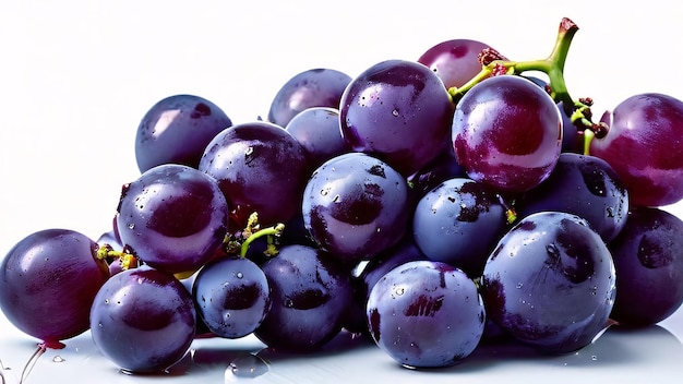 grapes with green leaves