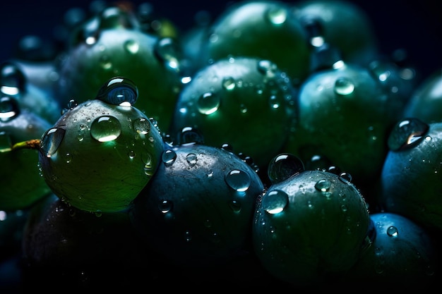 Grapes with water drops on the top