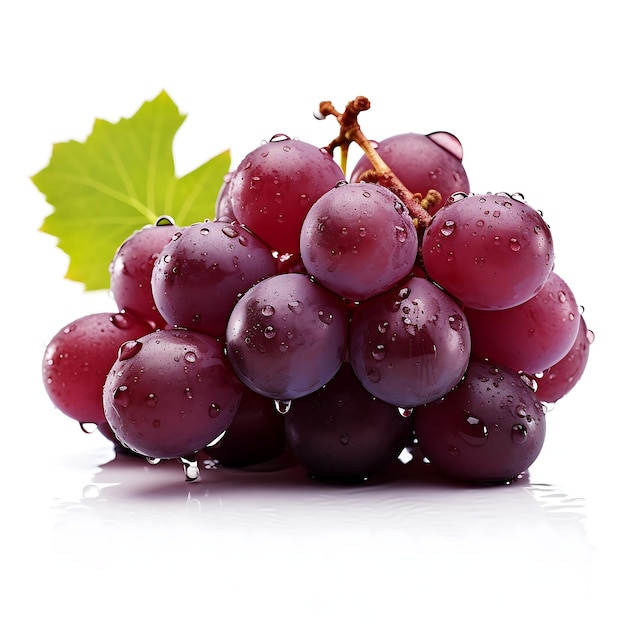 Grapes with water drops on white background Fresh Grapes