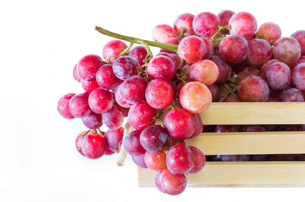 Grapes in wooden crates