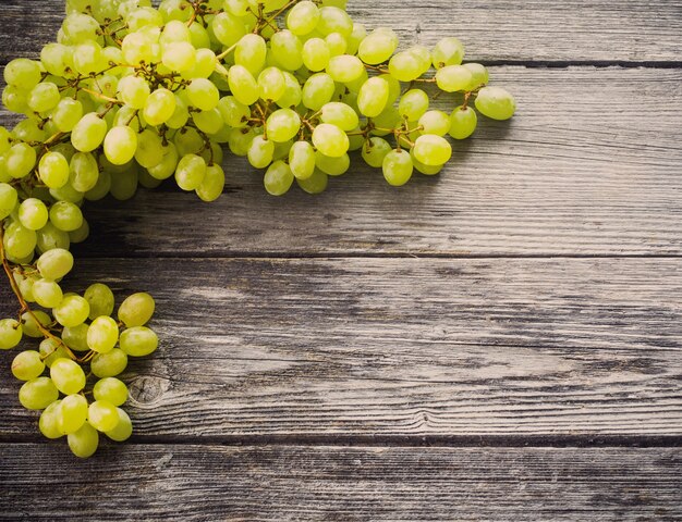 Grapes on a wooden table