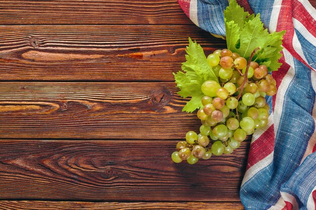 Grapes on a wooden table