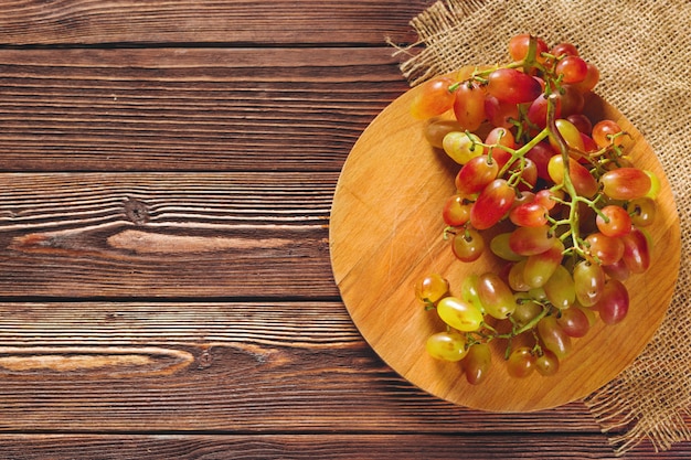 Grapes on a wooden table