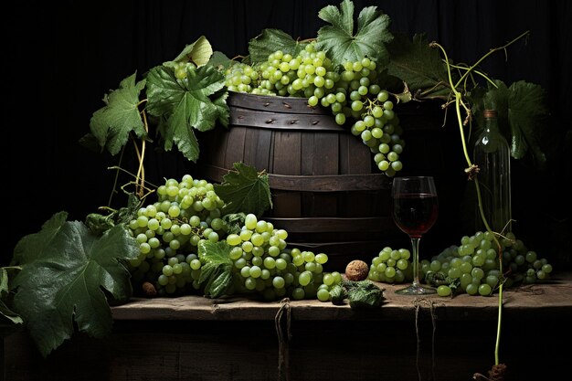Хроники виноградной лозы раскрывают обильные зеленые виноградные лозы