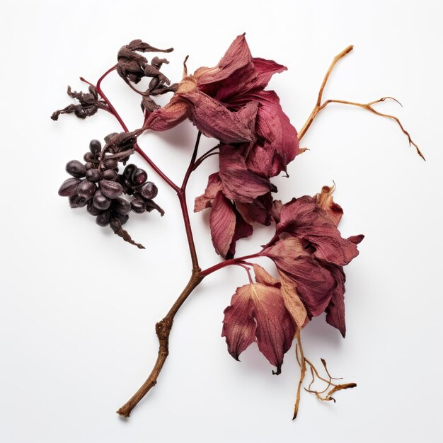 Grapevine dried flower isolated on white background Generative AI