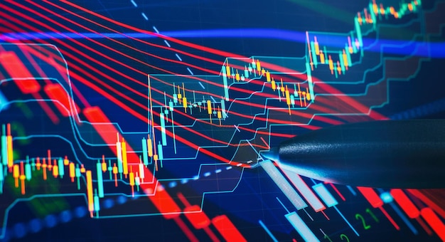 Graph chart of stock market investment trading financial chart
with up trend line graph wealth management with risk
diversification concept