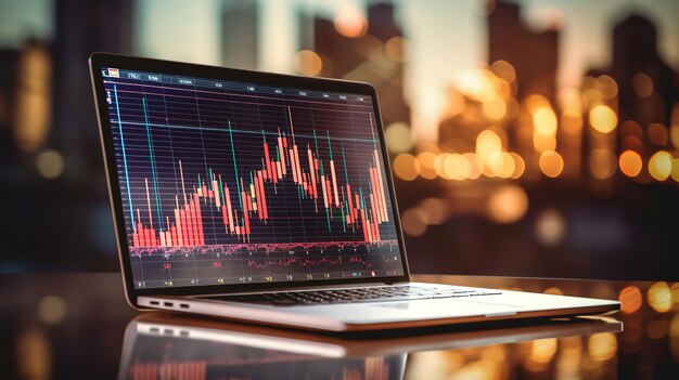 Graph chart of stock market investment trading