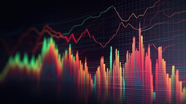 Graph chart of stock market investment trading