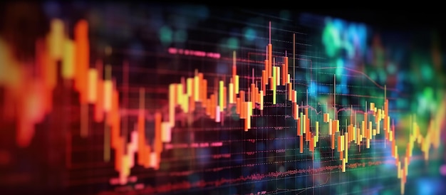 Graph chart of stock market investment trading