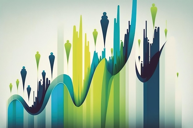 Graph chart for stock market investment trading