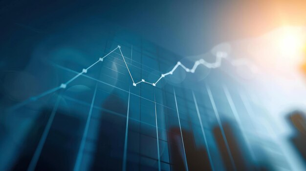 Photo a graph charting the steady upward trajectory of a businesss growth over time