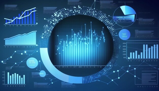 Foto grafico statistiche analisi ai generativa