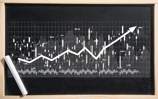 Graph and stock market statistics Forex trading analysis