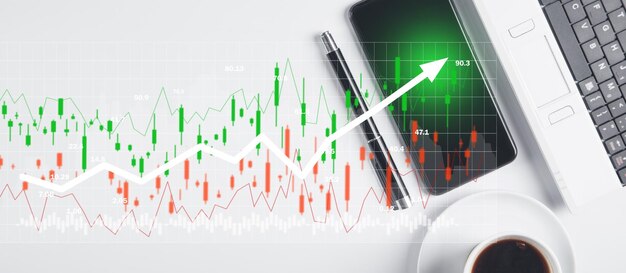 Graph and stock market statistics Forex trading analysis