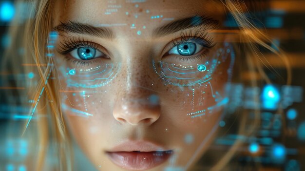 Premium Photo | Graph user interface concept for a young female engineer