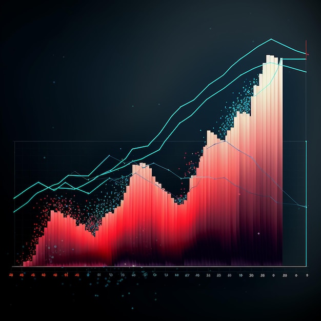 Photo graph with a line graph in the middle