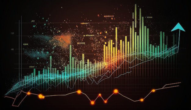 A graph with a line graph in the middle