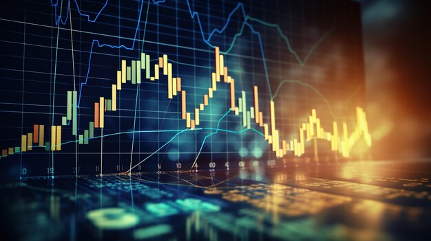 A graph with statistics business and financial markets concept