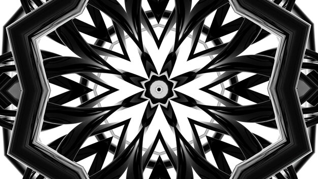 사진 프랙탈 별 또는 꽃 모양의 그래픽 추상 스케치 디자인 대칭 패턴 기하학