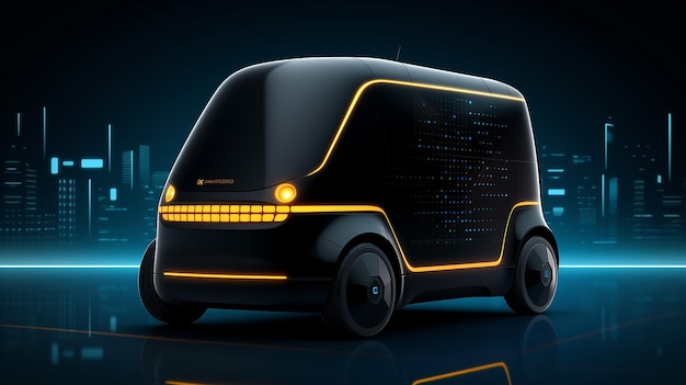 Graphic of Autonomous Electric Delivery Van flat