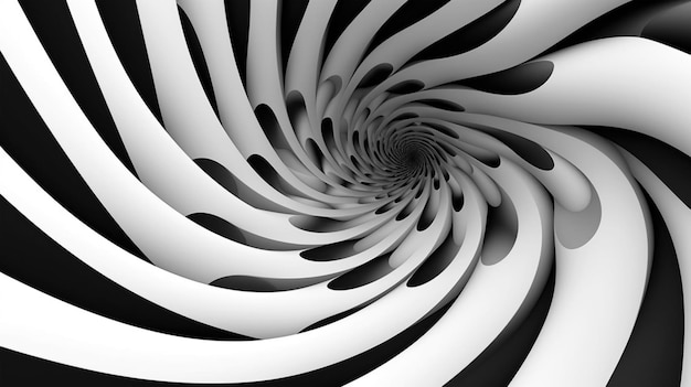 Graphic black and white spiral Generated AI