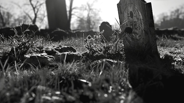 Photo graphic of cemetery