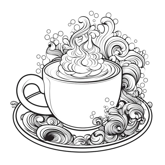 Foto grafica di una tazza di caffè
