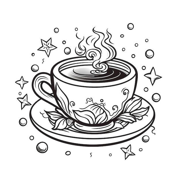 커피 컵의 그래픽