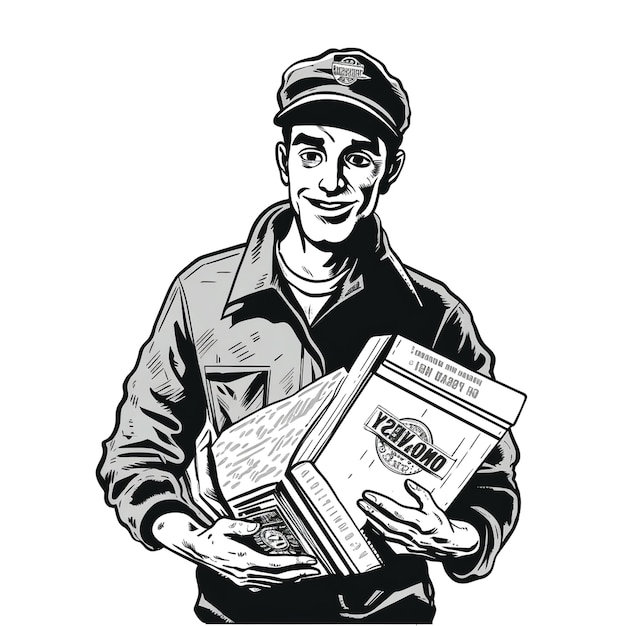 Photo graphic of courier delivery