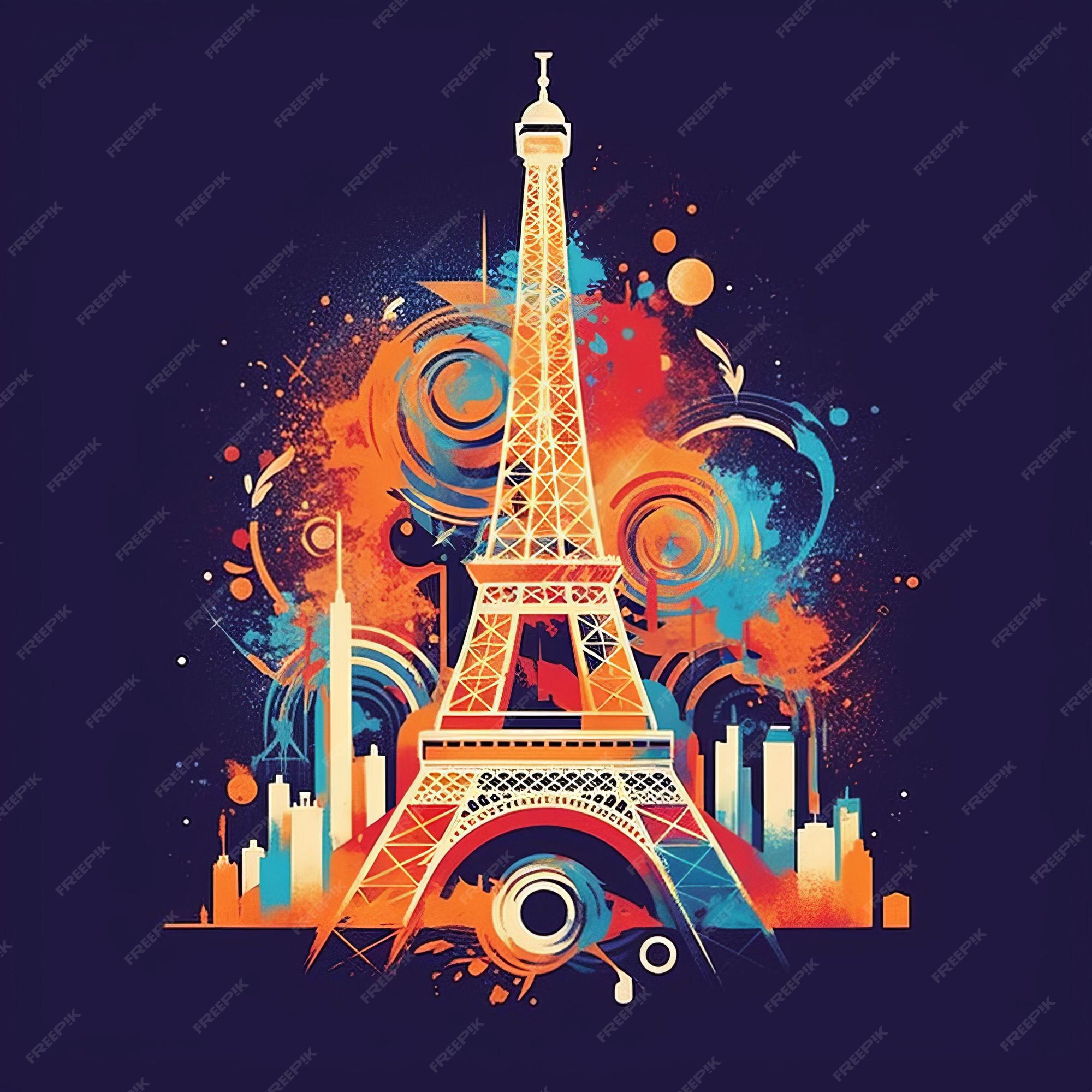 Premium AI Image graphic design of Paris Olympics 2024 graphic tee