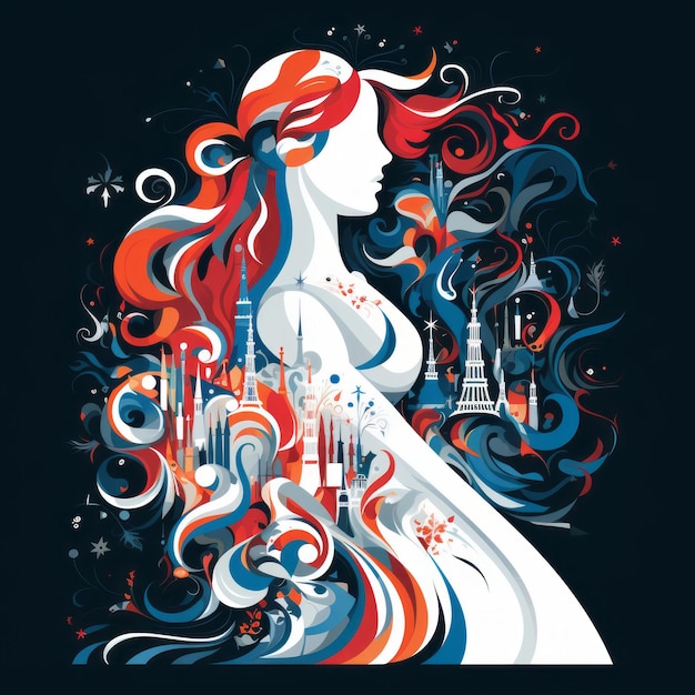 Premium AI Image graphic design of Paris Olympics 2024 graphic tee