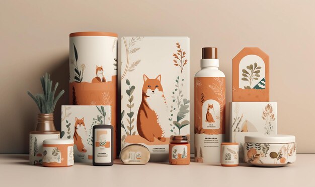 Photo graphic design for pet products brand packaging