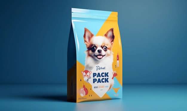 Photo graphic design for pet products brand packaging