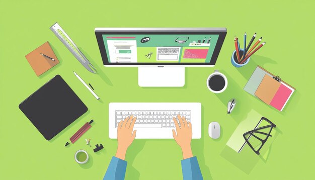 Graphic Designer Working on Computer with Design Software | Premium AI ...