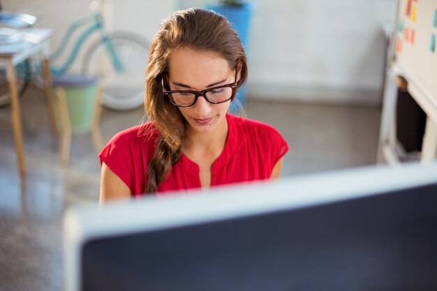 Graphic designer working on computer