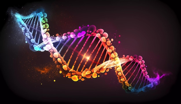 A graphic of a dna strand