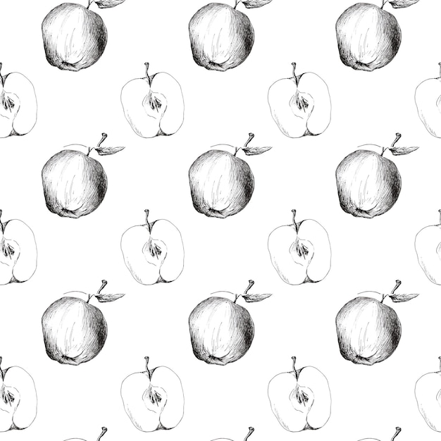 Фото Графический рисунок яблочных цветов бесшовный узор для ткани и макулатуры