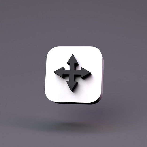 Graphic editor button icon 3d render illustration